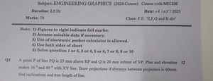 Subject: ENGINEERING GRAPHICS (2024 Coursc) Course code MEC106 ... | Filo