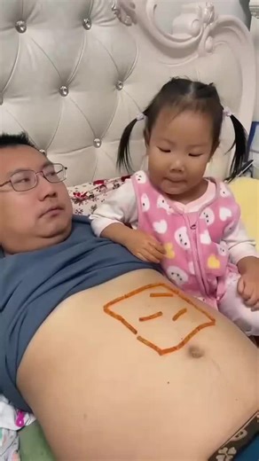 Humorous Cake on the Belly Food Challenge