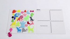 Transparent 3D Pen Mat, 24" x 12" 3D Printing Pen Mat with 3D Animals, Plants Patterns, Double-Sided with Grooved and Non-Slip Surface, 3D Pen Accessories for Kids, Adults