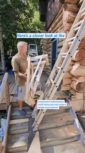 Common sense Homemade ladderjacks makes working on a ladder easier than stealing candy from a baby 🪜In what scenarios are you using a ladder jack- Featured Follower @meyers.makes #ladder # | Sergio Haynes
