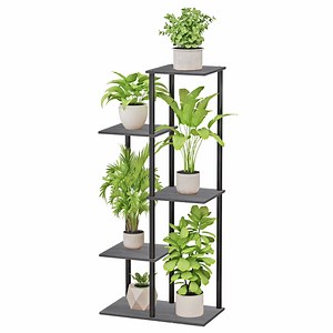 [Hot Item] Elegant 5 Tier Indoor Corner Plant Shelf in Oak Grey