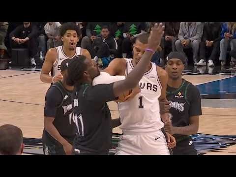 Wemby EJECTED for elbow to Naz Reid and he didn't know what flagrant 2 meant