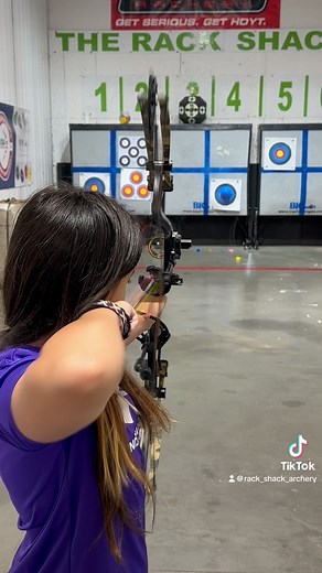 Audrie just got her first compound bow and decided to jump in to a back tension release…. She is a natural!!! 🎯🏹 #carter #backtension #archery #youtharchery #rackshackarchery | The Rack Shack