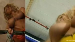 topless blonde boxing