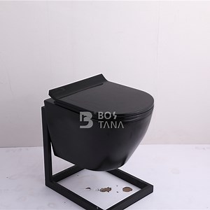 [Hot Item] Washdown Sanitaryware Wc Matte Black New Design Wall Hung Toilet