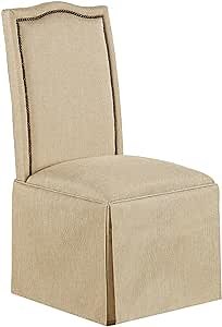 Amazon.com - Coaster Home Furnishings Parkins Skirted Parson Chairs, Ivory and Rustic Amber, Set of 2 - Chairs