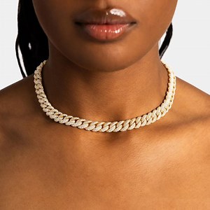 8.5mm Diamond Cuban Chain Yellow Gold, Iced Out CZ Hip Hop Necklace, Steel Bling Chain for Her, Gift for Girlfriend, Bold Women Jewelry - Etsy Canada