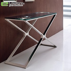 [Hot Item] Stainless Steel Console Table/Tempered Glass Shelf -S110