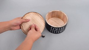 Coffee Filter Holder Wooden Coffee Filter Storage Container with Lid Coffee Filter Dispenser Sturdy Pod Organizer for Bar Counter