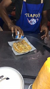 Thai Roti | A sweet, flaky flatbread that is stuffed with banana and egg, and topped with sweetened condensed milk. A must eat snack in Thailand. #thaifood #thaifoodlover #thaifoodstagram #thaifoodie #bangkokfood #thailand #thai #bangkok #bkk #foodlover #foodie | I Love Thailand