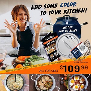 Save over $50 on our Signature Bundle! Revolutionary pot that uses steam, creating a natural convection that cooks food fast and keeps in all the flavors! Bundle includes: CanCooker Signature, Rack, Strainer Lid, and Cookbook! | CanCooker | Facebook