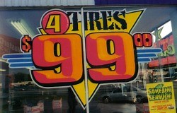 Window splash advertising hand lettered painting