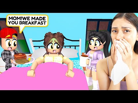 My SICK DAY ROUTINE with THREE KIDS! (Roblox)
