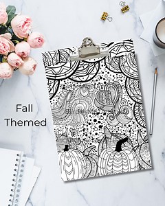 Fall Zentangle Coloring Pages, Pumpkin and Leaves (PDF Download), Printable, Dementia Activity - Etsy