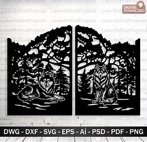 Wolf Door Panel DXF SVG: CNC Laser Cut Vector File (digital Download) - Etsy