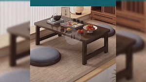 Japanese Floor Table Bamboo Japanese Folding Table Portable Solid Wood Folding Coffee Table,No Assembly Japanese Coffee Table for Sitting on The Floor,Easy Storage