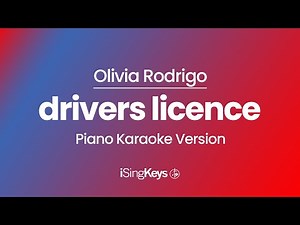Drivers License - Olivia Rodrigo - Piano Karaoke Instrumental - Original Key