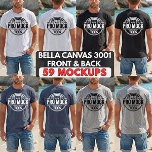 Bella Canvas 3001 Men Mockup, Front & Back, 59 Colors, Beach Lifestyle - Etsy Canada
