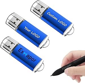 USB Flash Drives Custom Logo 1GB 100PCS Exmapor Personalized Memory Stick