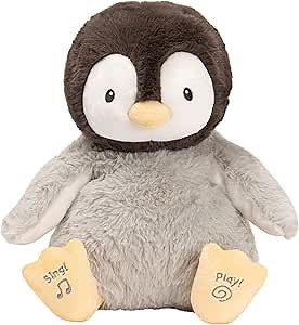 GUND Kissy The Penguin - Sings, Speaks and Throws Kisses, Language Optionally Adjustable in German or Italian, from 10 Months