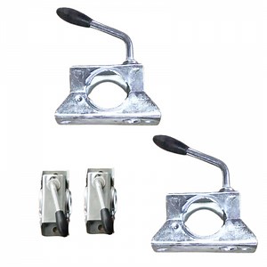 [Hot Item] Trailer Wheel Split Clamp, Galvanised Steel Trailer Wheel Prop Stands Jack Split Cast Clamp for 48mm Pipe Diameter