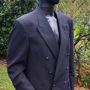 LANA MODA MEN'S PURE ITALIAN WOOL DOUBLE BREASTED LUXURY BLAZER