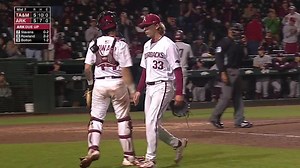 Swing and a miss courtesy of Hagen Smith 👏 #NCAABaseball x 🎥 ESPNU / Arkansas Razorback Baseball | NCAA Baseball