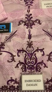 *Price. 99/- AED* LAWN COLLECTION Color : Light Purple Digital printed lawn front back sleeves with heavy Neck embroidary patch daman on fabric digital printed lawn back digital printed lawn sleeves ⁠Digital printed trouser as shirt print digital printed Silk dupatta | Lawn Looto | Facebook