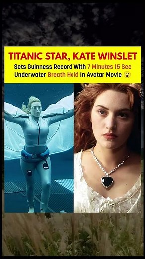 Kate Winslet Broke a Record Underwater 😱 7 Minutes Without Breathing!#shorts