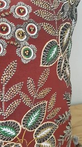 Cushion Cover With Chic Exotic Patterns in French Satin Fabric on a Copper-red Background - Etsy