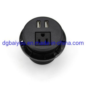 [Hot Item] Bayu 10FT Cord Round Wire Us Furniture Power Socket Outlet Strip with USB Port