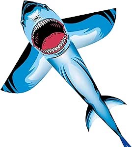 Shark Kite for Kids and Adults, Easy to Fly and Assemble Kites with 300 FT Kite Line Handle