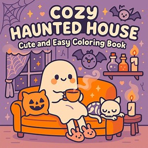Cozy Haunted House Coloring Pages: Spooky-cute Halloween Designs (PDF) - Etsy Canada