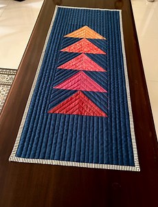 Modern Flying Geese Quilted Table Runner – Handcrafted Textile Art for Home Décor- Blue Patchwork Quilt Sale - Etsy