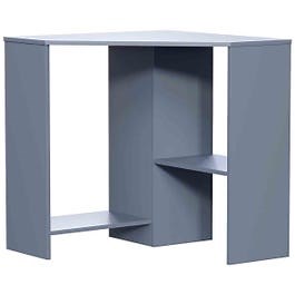 Vida Designs Hetton Corner Computer Desk 2 Shelf Storage Home Office, Grey