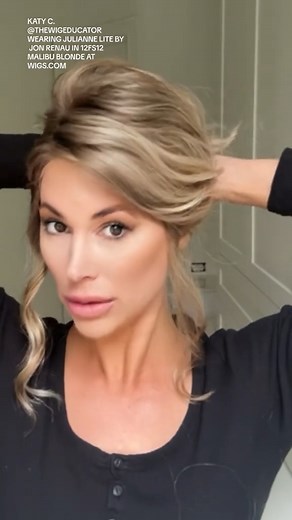 When people ask us if you can do styles in a wig… here is our answer. Shop Julianne Lite by Jon Renau in 12FS12 Malibu Blonde here > https://www.wigs.com/products/julianne-lite-synthetic-wig-jon-renau?variant=39813563383919&utm_source=facebook&utm_medium=social&utm_campaign=The-Hair-I-Choose&utm_id=short-form-under-90sec&utm_term=external-content&utm_content=Easy-Education | Wigs.com