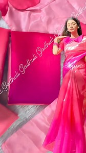 Hot pink saree set 🌸Shade saree with stitched Blouse Comboo set. 🌸Material - Cotta silk . 🌸Blouse details- Cotta silk and inner attached . Blouse made size wise #godhuli #stitched #COMBOSETPROMO #Bangladesh #DhakaBangladesh #blousedesigns #blouses #boshonto #boshonto #2024newyear | Godhuli-গোধূলি