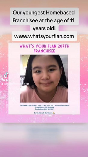 This is Azaira. Our youngest ever Franchisee at the age of 11 years...