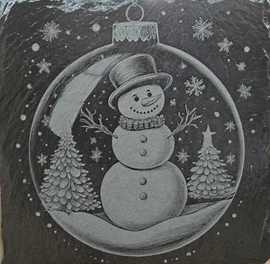 Snowman Coaster Slate Laser Engraved - Etsy