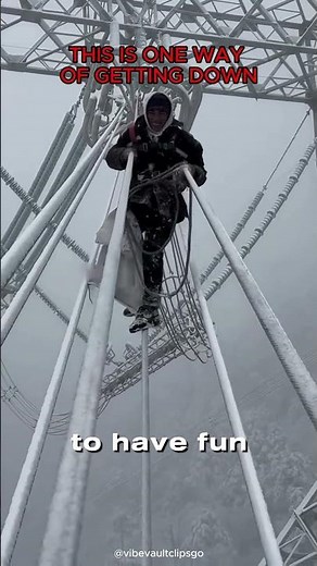 This Is How Power Line Workers Move Down The Cables In China