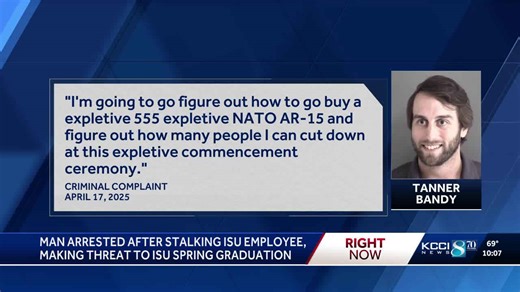 Man arrested on harassment charges in Ames, threatened mass shooting at ISU graduation
