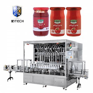 [Hot Item] Kitech Automatic Honey Mayonnaise Jam Tomato Paste Filling Line Bottle Jar Cup Sauce Filling Capping Machine