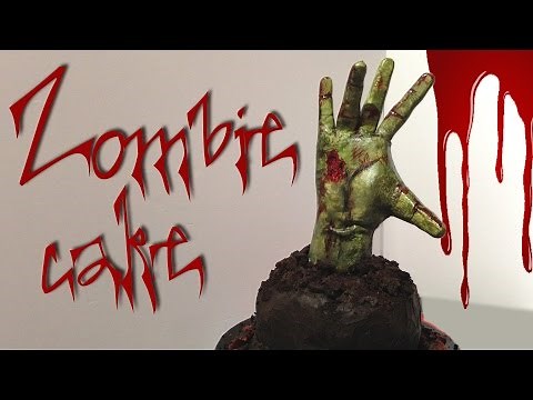 ZOMBIE HAND CAKE! How to make this scary Walking Dead zombie cake!