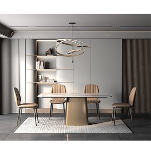 [Hot Item] Home Dining Room Furniture Restaurant Banquet Table Slat or Marble Top Dining Table