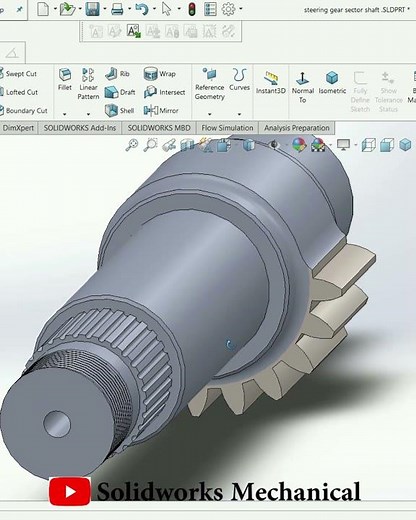 Steering Gear Sector Shaft | Industrial design | |SolidWorks| ‪@DesignWithAjay‬#Shorts #tech