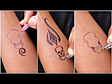 how to make different types of skull tattoo designs || simple skull tattoos