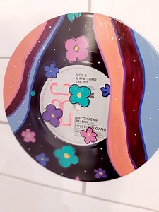 Hand-painted Groovy Floral Vinyl Record Wall Art - Upcycled Retro Disco Decor - Etsy