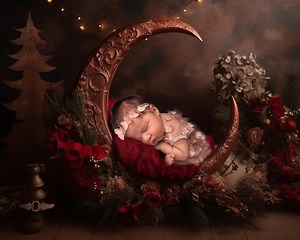 Rustic Holiday Moon Digital Backdrop for Newborn Photography - Etsy Australia
