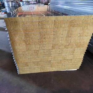 [Hot Item] Rock Wool Sandwich Wall Roof Panel Fire Soundproof Cold Room PIR EPS Foam Prefab Exterior Wall Hotels Villas Hospitals Houses