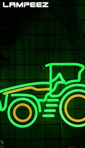 Lampeez Tractor Neon Sign, LED Tractor Night Light for Room Decor, Wall Decoration Gifts for Kids Teen Boys Man